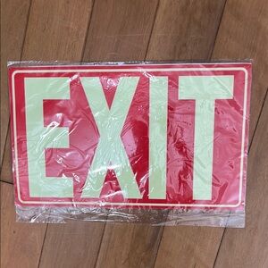 Glow-in-the-Dark EXIT Sign 2-Pack – Adhesive, Photoluminescent, No Power